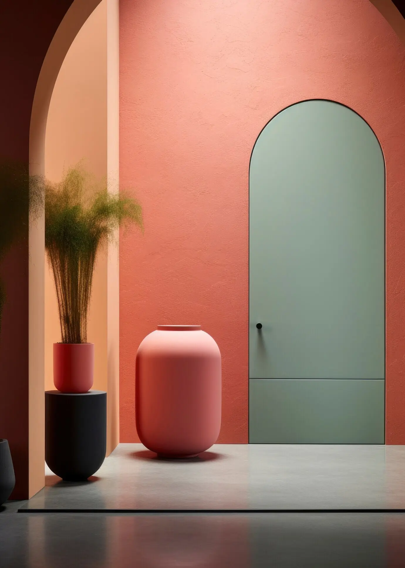 Hauseingang mit Möbeln und moderner Dekoration